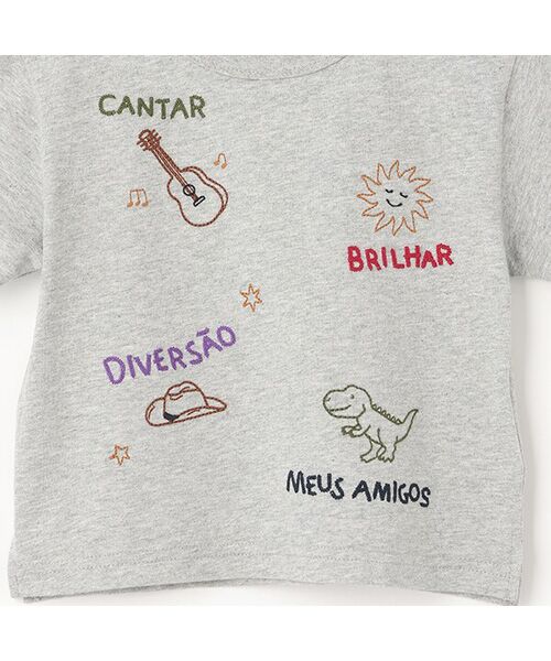 petit main / プティマイン Tシャツ | 【接触冷感】モチーフロゴ刺繍半袖Tシャツ | 詳細3