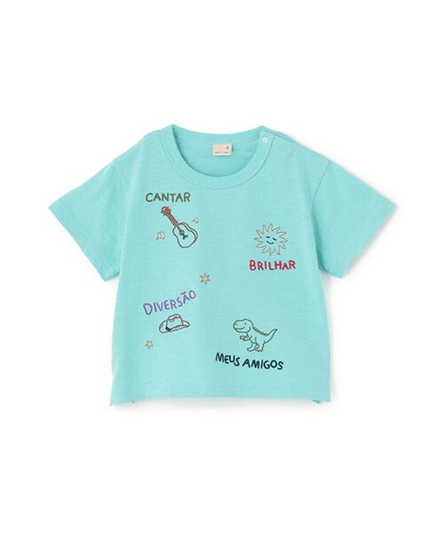 petit main / プティマイン Tシャツ | 【接触冷感】モチーフロゴ刺繍半袖Tシャツ(タ-コ)