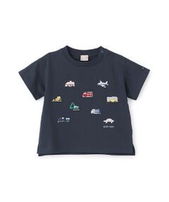 petit main / プティマイン Tシャツ | 【接触冷感】働く車刺繍半袖Tシャツ