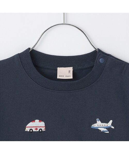 petit main / プティマイン Tシャツ | 【接触冷感】働く車刺繍半袖Tシャツ | 詳細2