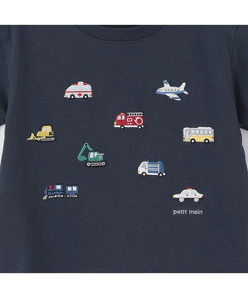 petit main / プティマイン Tシャツ | 【接触冷感】働く車刺繍半袖Tシャツ | 詳細5