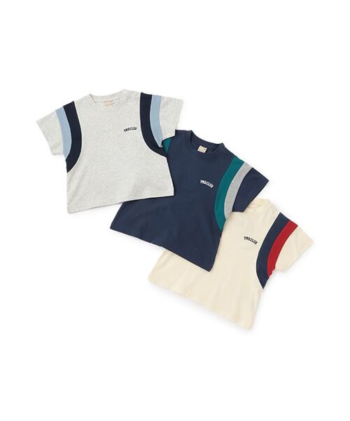 petit main / プティマイン Tシャツ | 【接触冷感】袖ライン配色半袖Tシャツ | 詳細8