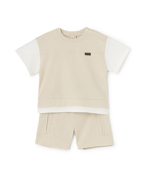 petit main / プティマイン カットソー | 【接触冷感】ドッキングカットセットアップ(ウスベ-ジュ)