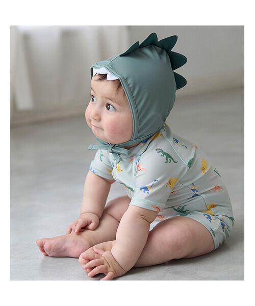 petit main / プティマイン 水着・スイムグッズ | なりきりキャップ付き総柄水着 | 詳細1