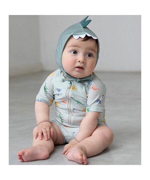 petit main / プティマイン 水着・スイムグッズ | なりきりキャップ付き総柄水着 | 詳細2