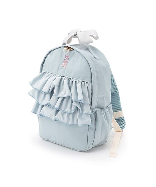 petit main / プティマイン リュック・バックパック | トゥシューズ刺繍フリルリュック（L･ブル-）