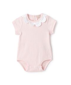 petit main / プティマイン ロンパース | スカラップ襟半袖ロンパース