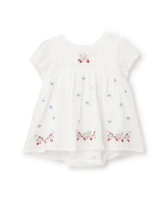 petit main / プティマイン ロンパース | 【リンク】イチゴ刺繍ロンパース