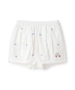 petit main / プティマイン ショート・ハーフ・半端丈パンツ | いちご刺繍バルーンパンツ