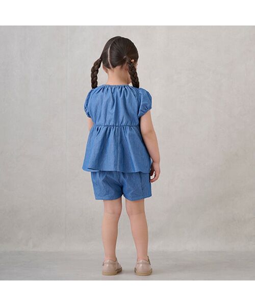 petit main / プティマイン ショート・ハーフ・半端丈パンツ | いちご刺繍バルーンパンツ | 詳細1