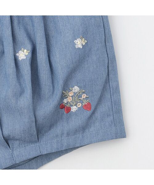 petit main / プティマイン ショート・ハーフ・半端丈パンツ | いちご刺繍バルーンパンツ | 詳細7