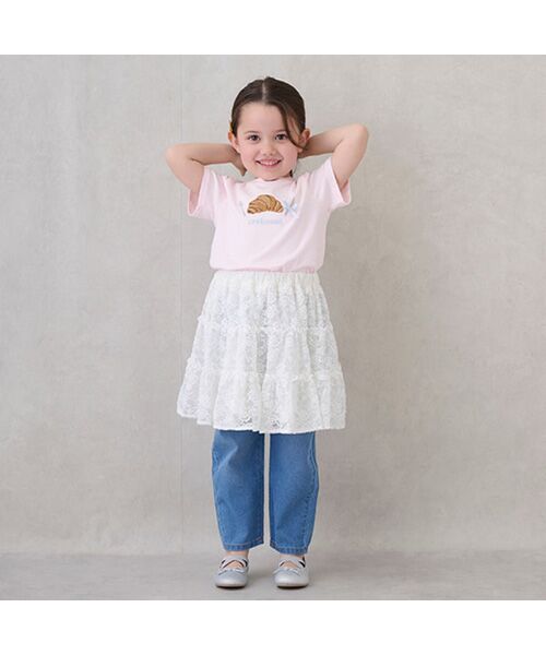 petit main / プティマイン デニムパンツ | 【リンク】ゆるっパンツ(サックス)