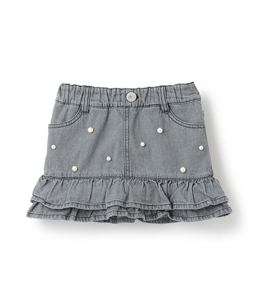 petit main / プティマイン デニムスカート | 【リンク】パールデニムスカパン(グレ-)