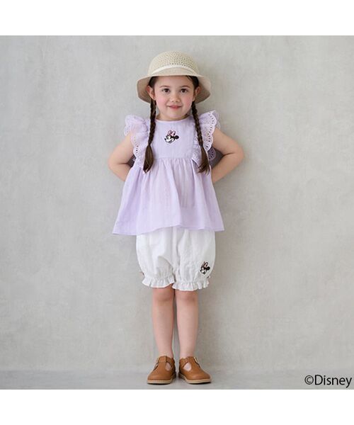 petit main / プティマイン ショート・ハーフ・半端丈パンツ | 【Disney】ミニーバルーンパンツ(アイボリ-)