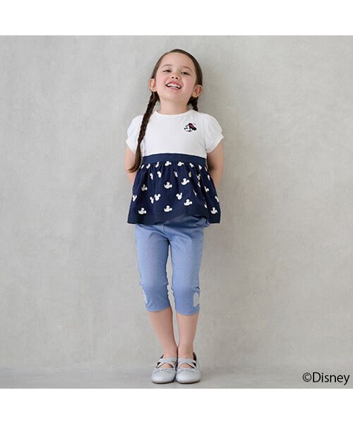 petit main / プティマイン ショート・ハーフ・半端丈パンツ | 【Disney】サイドリボン7分丈レギパン | 詳細1