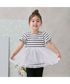 petit main / プティマイン Tシャツ | 【リンク】シアーペプラムドッキングT