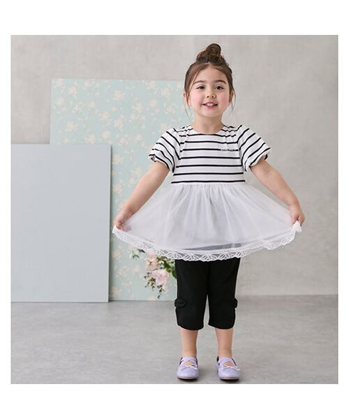 petit main / プティマイン Tシャツ | 【リンク】シアーペプラムドッキングT | 詳細3