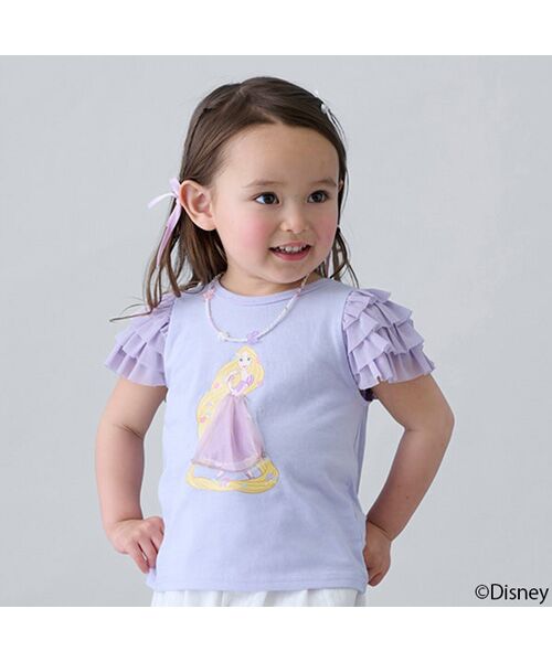petit main / プティマイン Tシャツ | 【Disney】袖チュールグラフィックT | 詳細1
