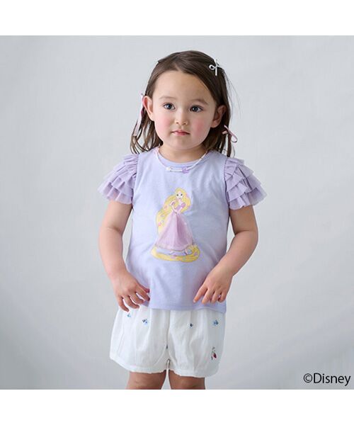 petit main / プティマイン Tシャツ | 【Disney】袖チュールグラフィックT | 詳細2