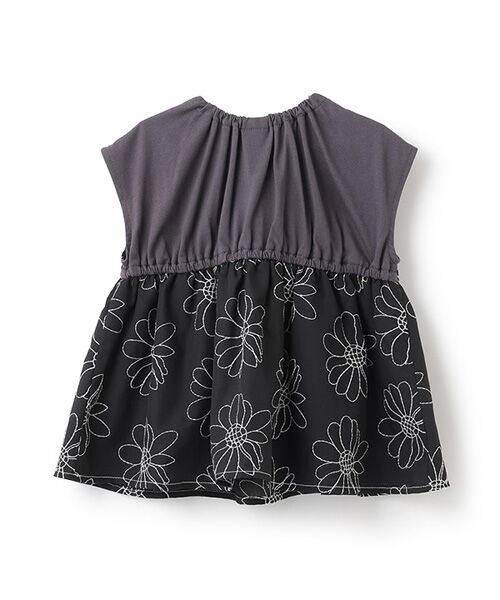 petit main / プティマイン Tシャツ | 【リンク】お花刺繍ドッキングT | 詳細6