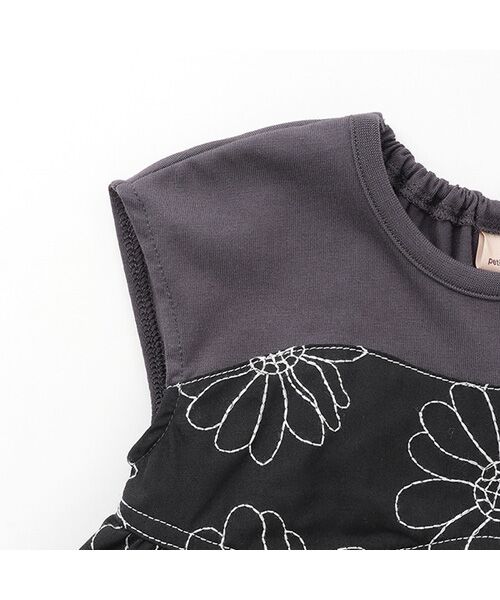 petit main / プティマイン Tシャツ | 【リンク】お花刺繍ドッキングT | 詳細8