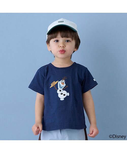 petit main/プティマイン 【Disney】オラフアップリケTシャツ コン 110 petit main/プティマイン 【Disney】オラフアップリケTシャツ コン 110