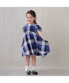 petit main / プティマイン ミニ丈・ひざ丈ワンピース | 【リンク】肩あきチェックワンピース