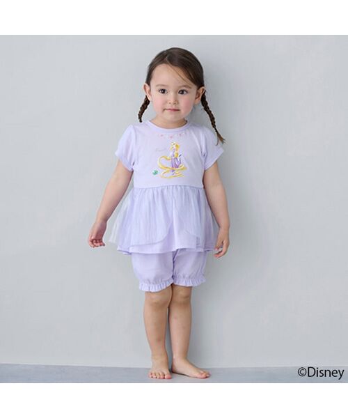 petit main / プティマイン ルームウェア | 【Disney】ペプラムパジャマ(ラベンダ-)