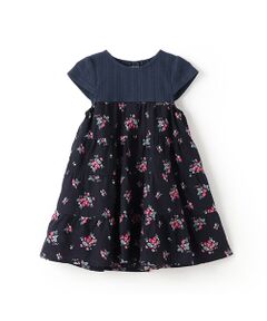 petit main / プティマイン ミニ丈・ひざ丈ワンピース | 【リンク】いちご柄ドッキングワンピース