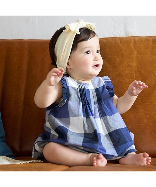 petit main / プティマイン ロンパース | マドラスチェックOPロンパース | 詳細1