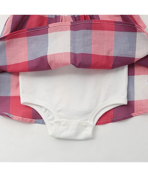 petit main / プティマイン ロンパース | マドラスチェックOPロンパース | 詳細10