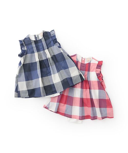 petit main / プティマイン ロンパース | マドラスチェックOPロンパース | 詳細12