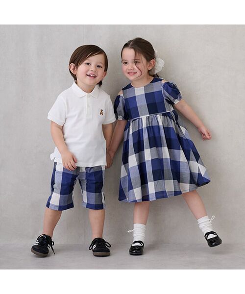 petit main / プティマイン ロンパース | マドラスチェックOPロンパース | 詳細3