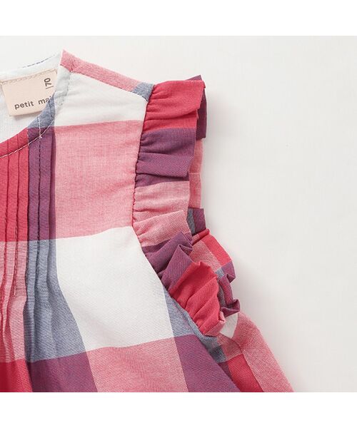 petit main / プティマイン ロンパース | マドラスチェックOPロンパース | 詳細8