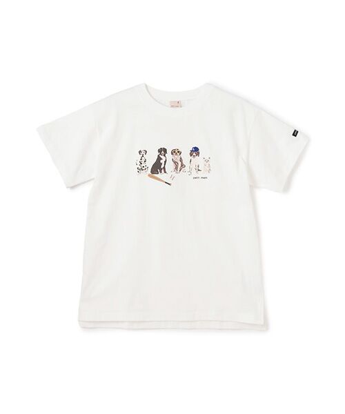 petit main/プティマイン 【防汚加工】DOGグラフィックTシャツ オフホワイト 140 petit main/プティマイン 【防汚加工】DOGグラフィックTシャツ オフホワイト 140