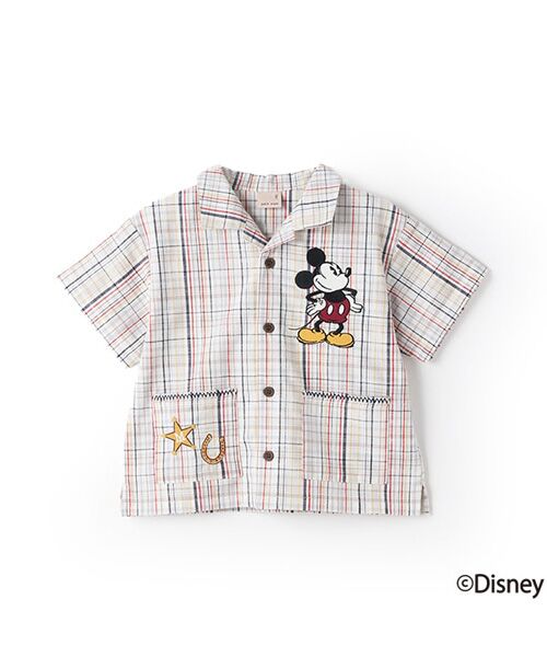petit main/プティマイン 【Disney】開襟半袖シャツ マルチ 80 petit main/プティマイン 【Disney】開襟半袖シャツ マルチ 80