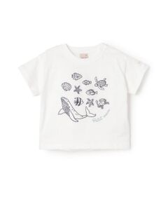 petit main / プティマイン Tシャツ | 【接触冷感】海刺繍半袖Tシャツ