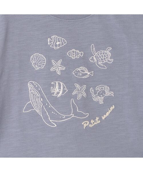 petit main / プティマイン Tシャツ | 【接触冷感】海刺繍半袖Tシャツ | 詳細3