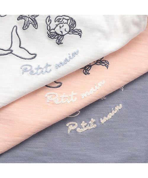 petit main / プティマイン Tシャツ | 【接触冷感】海刺繍半袖Tシャツ | 詳細5
