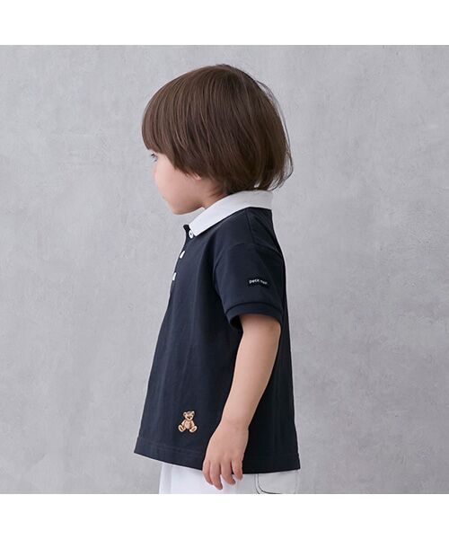 petit main / プティマイン ポロシャツ | 【接触冷感】ポロ衿配色半袖Tシャツ | 詳細1