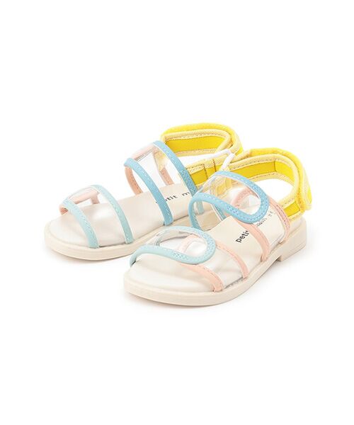 petit main/プティマイン 配色クリアサンダル クリ-ム 18