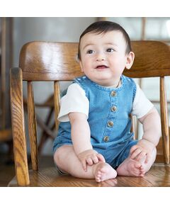 petit main / プティマイン ロンパース | デニムショートオール