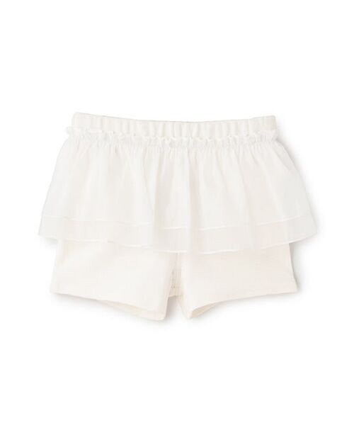 petit main / プティマイン ショート・ハーフ・半端丈パンツ | 一分丈フリルショートパンツ(アイボリ-)