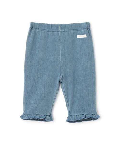 petit main / プティマイン レギンス・スパッツ | 【接触冷感】7分フリルレギンス(サックス)