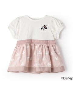 petit main / プティマイン Tシャツ | 【Disney】総柄ドッキングパフT