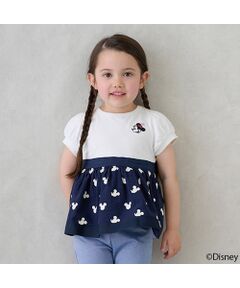 petit main / プティマイン Tシャツ | 【Disney】総柄ドッキングパフT