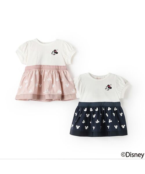 petit main / プティマイン Tシャツ | 【Disney】総柄ドッキングパフT | 詳細15