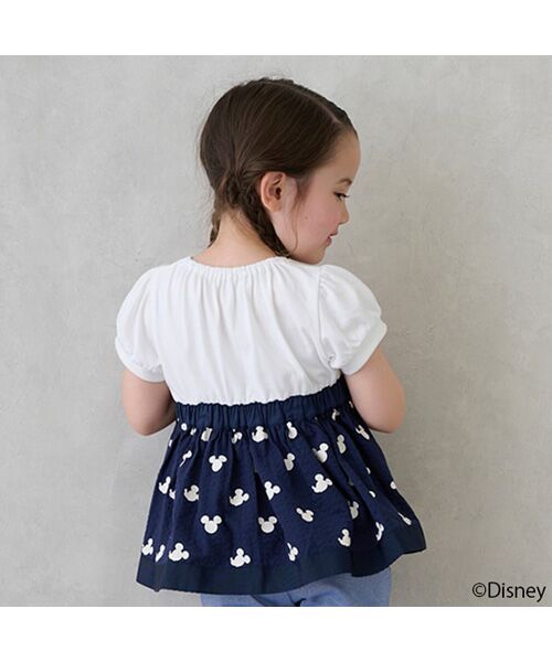 petit main / プティマイン Tシャツ | 【Disney】総柄ドッキングパフT | 詳細3