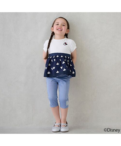petit main / プティマイン Tシャツ | 【Disney】総柄ドッキングパフT | 詳細4