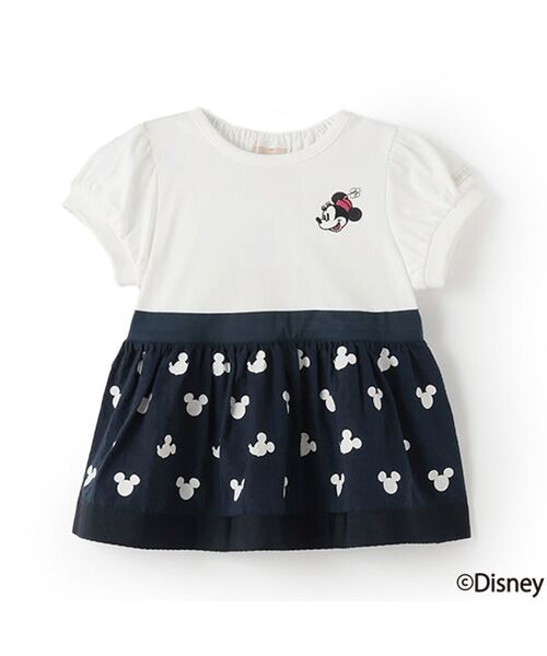 petit main / プティマイン Tシャツ | 【Disney】総柄ドッキングパフT | 詳細6